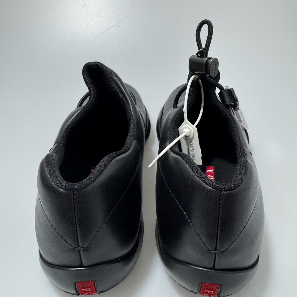 Prada Toblach Men’s Leather Sneakers Black Men’s Size 6 - Picture 5 of 8
